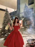 KYLETHOMASW  -  Vintage Red Midi Dress Women Party Prom Sexy Halter Bandage Dresses Summer Elegant Korean Backless Bodycon A Line Vestidos