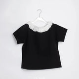 KYLETHOMASW  -  Ruffles Y2k T Shirt for Women Slash Neck Spring Summer Retro Sweet Ropa De Mujer Korean Fashion Loose T-shirts