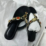 KYLETHOMASW  -  Low Heels Women Slippers Shoes Summer 2025 Sexy Beach Clip Toe Dress Flip Flop Designer Sandals Bohemia Outside Walking Slides