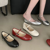 KYLETHOMASW  -  New Footwear Designer Shallow Women Flats With Shoes Female Round Toe Fashion Buckle Strap Ladies Flats Mary Janes Lolita Shoes