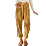 KYLETHOMASW  -  Fashion Solid Corduroy Loose Straight Pants Trousers Women Spring Autumn High Waist Casual Pants Lady Oversize Loose Pants