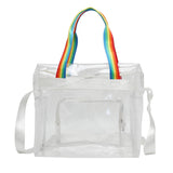 KYLETHOMASW  -  Women Clear Shoulder Bag Waterproof Transparent Tote Handbag Large Capacity Casual Crossbody Bag Summer Fitness Handbag