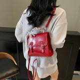 KYLETHOMASW  -  Sweet Square Jk Mochila Small Square Mochilas Mujer Bow School Bag Preppy Style Backpack 2025 New Teenage Girls Backpacks