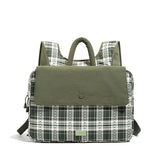 KYLETHOMASW  -  Women Y2k Aesthetic Kawaii Sweet Backpacks Contrast Color Plaid 16 Inch Laptop Bags Fashion Casual Preppy Schoolbags Japanese