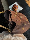 KYLETHOMASW  -  Beads Embroidery Sac Femme Vintage Bucket Bags for Woman Crossbady Bag Fashion All-match Bolsos mujer Chain Bolsas Bolsa