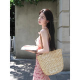 KYLETHOMASW  -  French Style Dresses Sweet Sexy V-neck Printed Off Shoulder Dress Hot Girls A-line Mid-Length Skirt Vintage Female Clothing