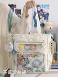 KYLETHOMASW  -  Transparent Blue Ita Bag Handbag Women Anime Portable Large Capacity Shoulder Tote Bag Female Nylon Crossbody Bags Girls