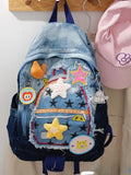 KYLETHOMASW  -  Retro Cowboy Color Matching Backpack Female Japanese Sweet Lovely Girl Y2k All-match Bag College Student Small Backpack