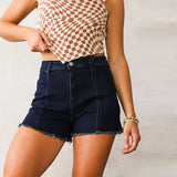 KYLETHOMASW  -  Vintage Women Contrast Five-point Star Patchwork Denim Flared Pants Baggy Dragging Jeans Trousers Chic Elegant Casual Short Pant