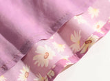KYLETHOMASW  -  Retro Daisy Flower Print Bandage Spaghetti Strap Dress Retro Sexy Women Slim Bow Lacing Up Sling Dresses Holiday Robe