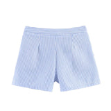 KYLETHOMASW  -  High Waist Casual Loose Women's Shorts Striped Summer Fashion Comfortable Polyester Thin Stripe Patterned Loose Fit