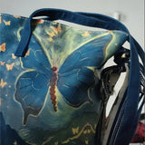 KYLETHOMASW  -  Butterfly Patterns Tote Bag Women Oil Painting Artistic Vintage Large Capacity Bucket Bag Ladies Fashion Canvas Shoulder Bag New