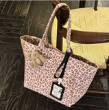 KYLETHOMASW  -  Hot Girl Sweet Cute Pink Leopard Handbag Women Large Capacity Canvas Shoulder Bag Ladies Everyday Commute Versatile Underarm Bag
