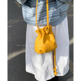 KYLETHOMASW  -  Korean Drawstring Women New Cloud Bag Versatile Single Shoulder Crossbody Bucket Bags