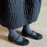 KYLETHOMASW  -  Sweet Bowknot Design Comfort Soft Ballet Flats Women Elegant Dress Shoes Fashion Pleated Shallow Flats Loafers Zapatos De Mujer