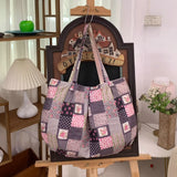 KYLETHOMASW  -  Sweet Y2k Aesthetic Gauze Bow Underarm Bag Patchwork Plaid Floral Print Women Tote Bags High-capacity Harajuku Shoulder Handbags