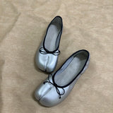KYLETHOMASW  -  Autumn New Women bowknot Asakuchi Flat Shoes Fashion Split Toe Flats Shoes Women Slip On Casual Loafers Shoes Ballet Shoes