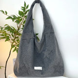 KYLETHOMASW  -  Streetwear Preppy Fashion Women's Handbags All Match Y2k Casual Travel Underarm Bag High-capacity Star Embroidery Shoulder Bags