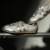 KYLETHOMASW  -  Retro Womens Shoes Luxury Leather Casual Shoes for Woman Exquisite Round Head Chunky Sneakers Designer Shoes Zapatillas De Mujer