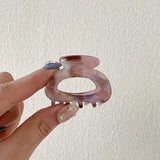 Kylethomasw Trumpet Jelly-colored Oval Hair Clips Women Korean Elegant Style Hairpin Marble Shark Cawl Clip Girls Hair Accessories