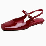 KYLETHOMASW  -  French Bag Head Mary Jane Sandals Women's One-word Buckle Belt Rear Empty Flat-soled Temperament Single Shoes