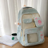 KYLETHOMASW  -  Cat Print Transparent Mochilas Mujer Sweet Large Capacity Mochila Fresh Sweet Bag New Teenage Girls Backpack Bags for Woman