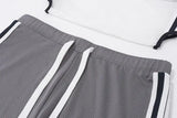 KYLETHOMASW  -  Sexy Set Women's Summer Halter Neck Lace Sleeveless Top Slim High Waist Shorts Two-piece Set Female Clothes