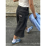 KYLETHOMASW  -  American Vintage Y2k 2000s Gray Cargo Pants Women Harajuku Oversized Baggy Summer Jeans Shorts Streetwear Korean Capris