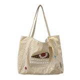 KYLETHOMASW  -  Large Tote Bag for Women Korean Canvas Woman Shoulder Shopper Bags Fashion Cartoon Embroidery Lady Big Female Handbags