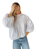 KYLETHOMASW  -  Hollow Out Backless Bowknot Blouses For Women Solid Lantern Sleeve Stand Collar Shirts Lady 2025 Spring Summer Streetwear Tops