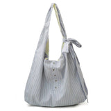 KYLETHOMASW  -  Korean Y2k Aesthetic Striped Shoulder Bags Fashion Chic Bow All Match Women's Handbags High-capacity Casual Simple Underarm Bag