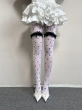 KYLETHOMASW  - Millennium Hot Girl Y2K Polka Dot Lace Stockings Trendy Retro Subculture Sun Protection Pantyhose Summer Women Ins Velvet