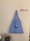 KYLETHOMASW  -  Stripe Blue Large Capacity Canvas Bag For Women New Summer Tote Bag Female Korean Style Y2k Handbag Bolsos De Mujer