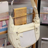 KYLETHOMASW  -  Japanese Students Kawaii Women's Handbags Fashion Nylon All Match Underarm Bag Chic Y2k Aesthetic Transparent Shoulder Ita Bags