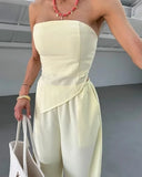 KYLETHOMASW  -  Women's Solid Color Sleeveless Tube Top Trousers Set Women's Sexy Casual Two-piece Set