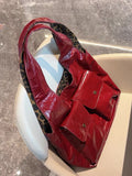 KYLETHOMASW  -  Leopard Print Leather Underarm Bag Fashionable with Multiple Pockets Folding Texture Handbag