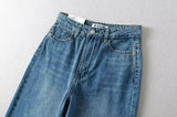 KYLETHOMASW  -  New Ladies' Patchwork Design Flared Pants Casual Denim Pants Retro Style Spice Girls Trousers High Waist Solid Color Jeans