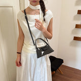 KYLETHOMASW  -  Women Sweet Polka Dot Patent Leather Underarm Bag Small Flap Design Single Short Handle Shoulder Bags Cute Daily Dating Handbags