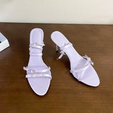 KYLETHOMASW  -  Fashion Butterfly-Knot Party Ladies High Heels Sandals Shoes Female Pointed Toe Footwear Ankle Buckle Women Heeled Sandals Shoes