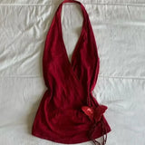 KYLETHOMASW  -  Summer Y2K Aesthetic Sexy Halter Backless Tank Top Women Streetwear 3D Butterfly Tanks Harajuku Vintage Bodycon Camisole
