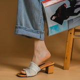 KYLETHOMASW  -  High Heels Slippers Women Wear Thick Heels Sandals Women New Summer Fashion Women's  Sandalias De Mujer