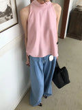KYLETHOMASW  -  Small Sexy Backless Hanging Neck Style Ribbon Vest Women Summer New Item Niche Retro Loose Versatile Shirt