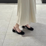 KYLETHOMASW  -  Elegant satin bow square-toed open-back sandals for women, spring collection, gentle elastic strap high-heeled shoes