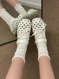 KYLETHOMASW  -  White Thick Heel Internal Heightening Light Mouth Polka Dot Single Shoes Women Match Skirts Fashion Versatile Mary Janes