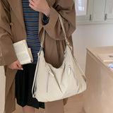 KYLETHOMASW  -  New Solid Simple Zipper Women's Handbags Streetwear Office Lady Shoulder Underarm Bag Y2k Aesthetic Fashion Chic Backpacks