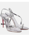 KYLETHOMASW  -  Summer New Multi Color Serpentine Straw Stiletto Sandals Sexy Party Fashion Show 35-43 Large Women's Sandals