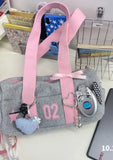 KYLETHOMASW  -  Harajuku Grey Handbag Canvas Bag Women Sports Large Capacity Y2k Shoulder Bags Female Large Capacity Underarm Bag