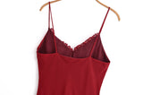 KYLETHOMASW  -  Sexy Women Ruffle V Neck Red Sling Long Dress Fashion Backless Sleeveless Elegant A-line Party Maxi Vestidos Summer