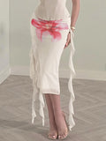 KYLETHOMASW  -  Fashion Floral Print Elegant French Chic Women Skirts Summer Causal Slim Fit Ribbons Skirts