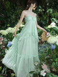 KYLETHOMASW  -  Korea Sweet Fairycore Halter Long Dress Elegant Chic Ruffles Birthday Party Dress Summer Casual A-line Vestidos Female New Robe